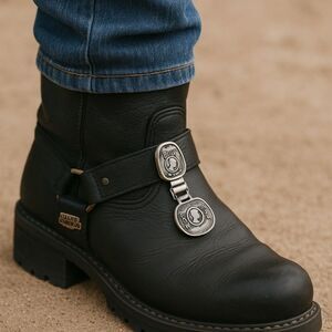 POW MIA Silver Metal Boot Clips Biker Accessory Set of 2 Patriotic Motorcycle Ha